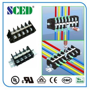 Black PCB 10.8mm Panel Mounted Terminal Block Screw Barrier Type