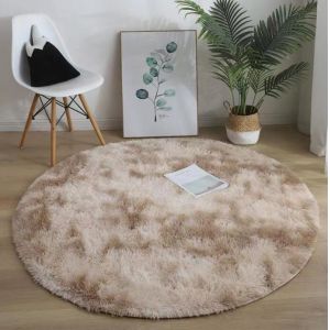 Quality Round Silk Woollen Mixed Knitting Carpet Bedroom, Living Room Carpets for sale