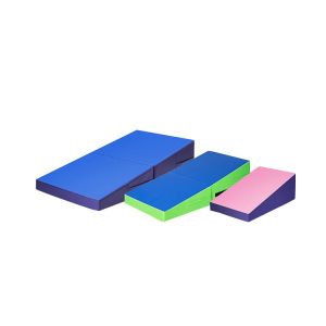 Folding Gym Mat Zipper Seal Tumbling Exercise 34"X24"X14" Foldable Incline Gym