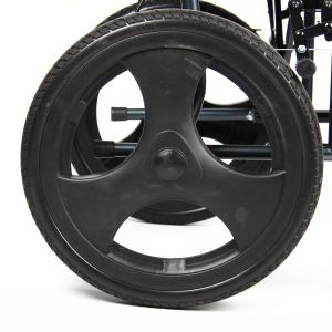 Aluminium Lightweight Manual Folding Wheelchair with Solid Castor
