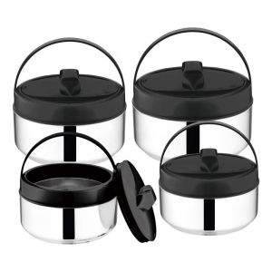 Handle Lunch Box School Office Bento 4pcs Stainless Steel Thermal Stock Pot Set