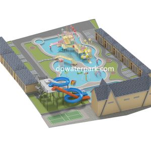 Hotel Aqua Park Design Fiberglass Water Play Equipment Customized Resort Water