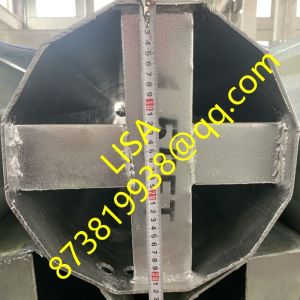 Philippines 69KV 55FT Dodecagonal Hot Dip Galvanized Transmission Steel Poles