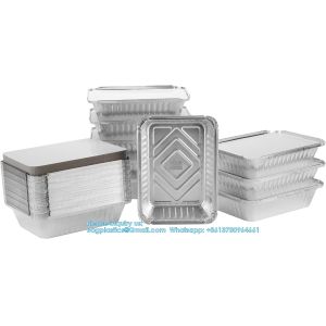 2.25LB (8.5"X6") Oblong Pans - To Go Containers With Lids - Disposable Tin Foil