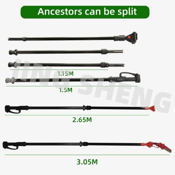 50ft Carbon fiber telescopic pole for Extension Electric Pole Tree Pruner Powered 2-Year Warranty