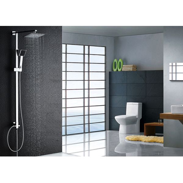Super Thin Square Rainfall Modern Shower Fixtures , Chrome Shower Fixtures