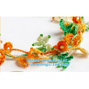 crochet flower necklace, crochet collar necklace, necklace, Crochet Flower