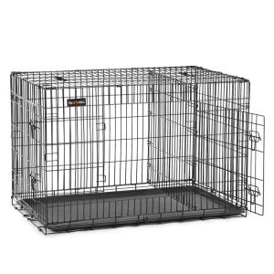 OEM ODM Custom Metal Dog Crates Space Saving With 2 Doors Removal Tray