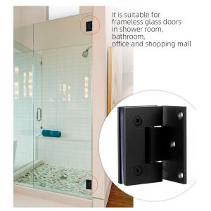 American Market 304 Stainless Steel Matt Black Frameless Pivot Glass Shower