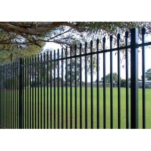Powder Coated Black Wrought Iron Fencing 5 Feet High Spear