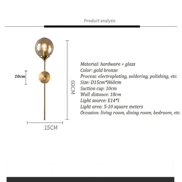 Modern LED Glass Wall Lamp glass ball wall sconce (WH-OR-11)