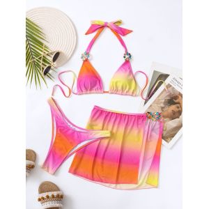 Wire Free Bikini Three Piece Swimwear With Support Type And Style The New Style