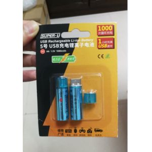 Full high capacity USB rechargeable 1.5V 1000mAh li ion battery No. 5 AA battery