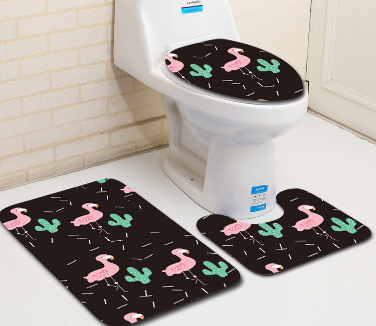 Flamingo Toilet Seat Cushion 45*37 Carpet Toilet Seat Cover