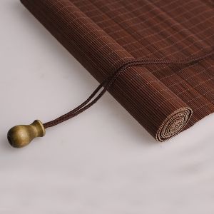 Sun Proof Home Decoration Bamboo Roller Blinds Manual With Drawstring