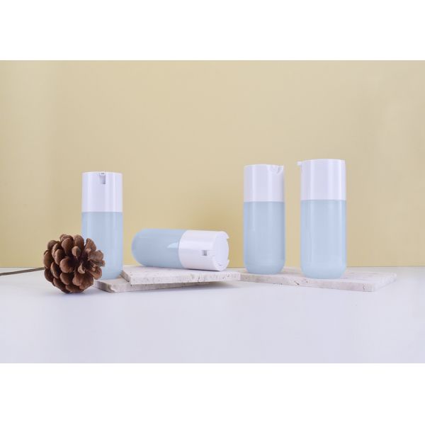 30ml 50ml mono plastic airless cosmetic bottle with dispensing pump as sustainable skincare packaging for whoelsale & cu