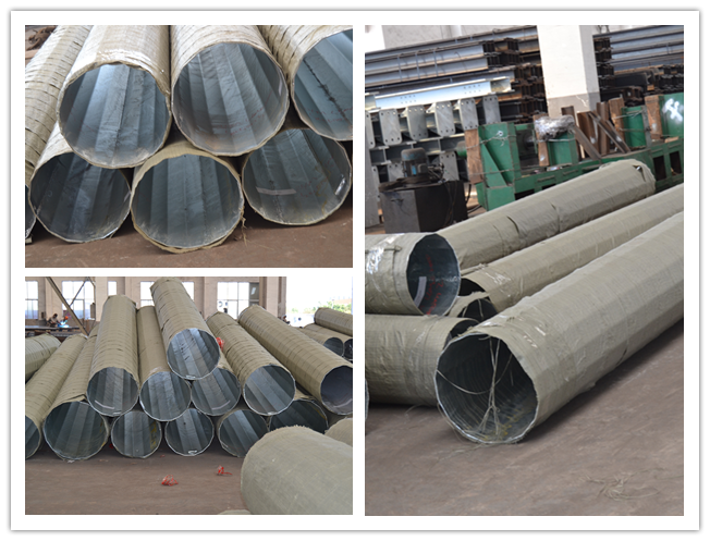 Explosion - Proof Polygonal Galvanized Steel Tubular Pole / Straight Pole