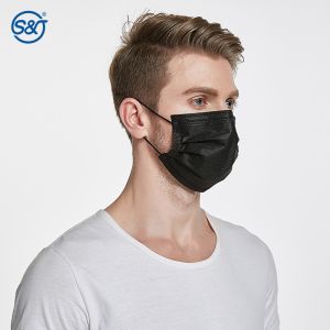 S&J Factory supply custom logo colorful black 4ply 3ply disposable face mask