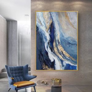 Handpainted Abstract Canvas Landscape Oil Painting Modern Style Wall Hanging