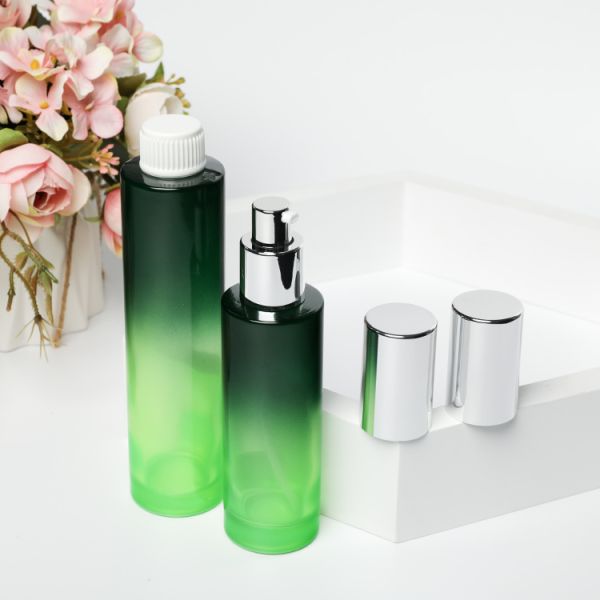 30ml 60ml 120ml Cosmetic Packaging Set Reusable Green Round Shape