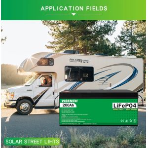 Visench Direct factory 12V 24V 100Ah 120Ah 200Ah Deep 6000 Cycles Solar Lifepo4