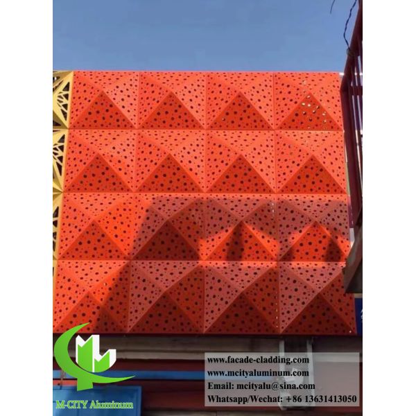 3D Aluminum Cladding Panel with LED Lighting and Customizable Patterns in Powder Coated Finish