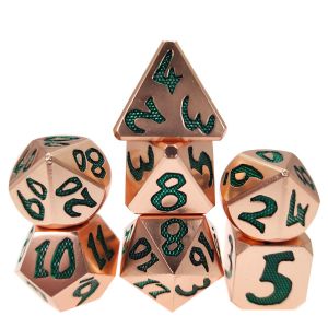 Customized Funny Shape Dice Set Portable OEM Nontoxic Bulk Green Metal Copper