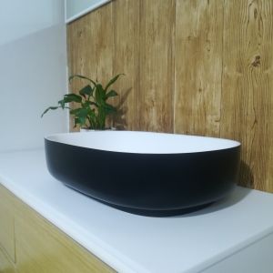 Europe Modern Oval Wash Basin Artificial Stone Bathroom Sink / Counter Top Wash