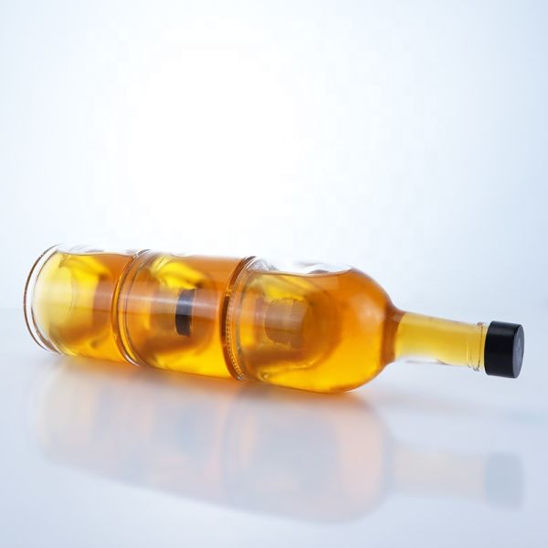 Elegant 500ml 750ml 1000ml Flint Glass Spirit Bottle for Whisky Vodka Champagne Tequila