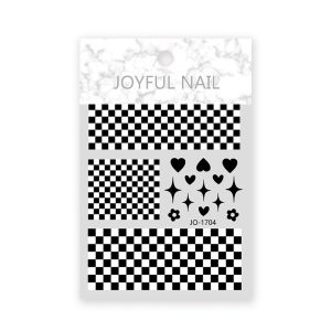 Checkerboard Classic Plaid Klein Blue Nail Stickers with Adhesive Backing