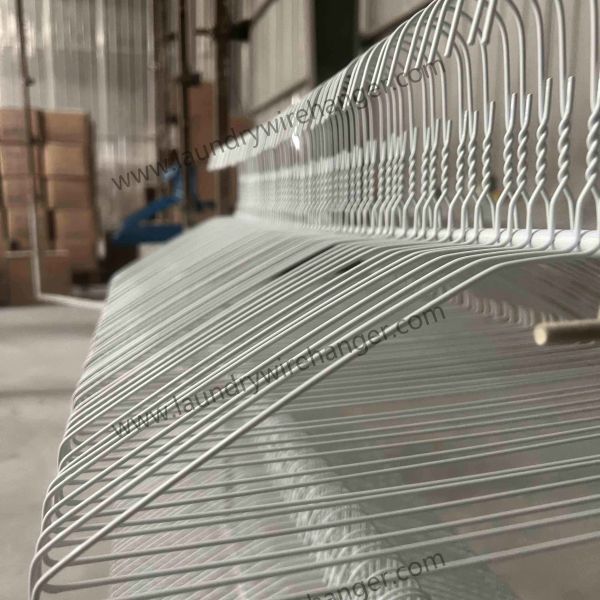 Buy 18inch Notched Shape Wire Shirt Hangers For Laundromat at wholesale prices