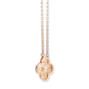 Quality Wholesale Cheap VCA Vintage Alhambra pendant 18K pink gold Necklace VCARN9ZS00 for sale