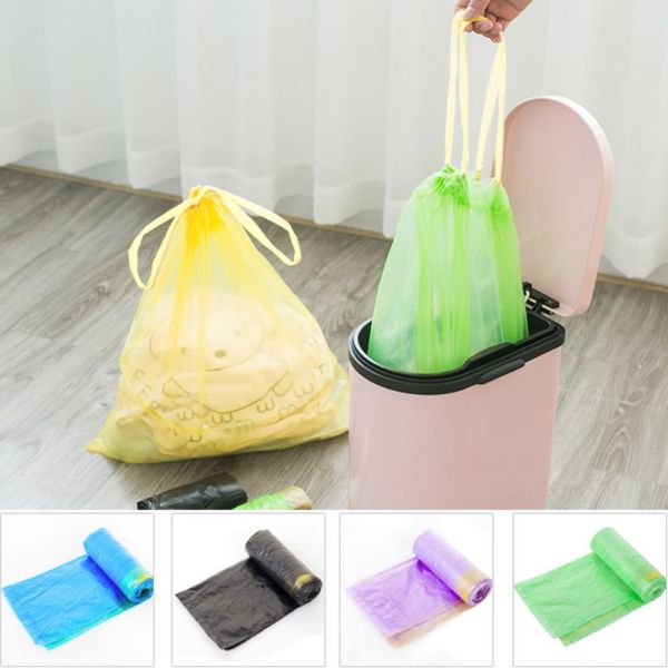 Buy Yellow String Colored Trash Bags , Can Liners Trash Bags Custom Printing at wholesale prices