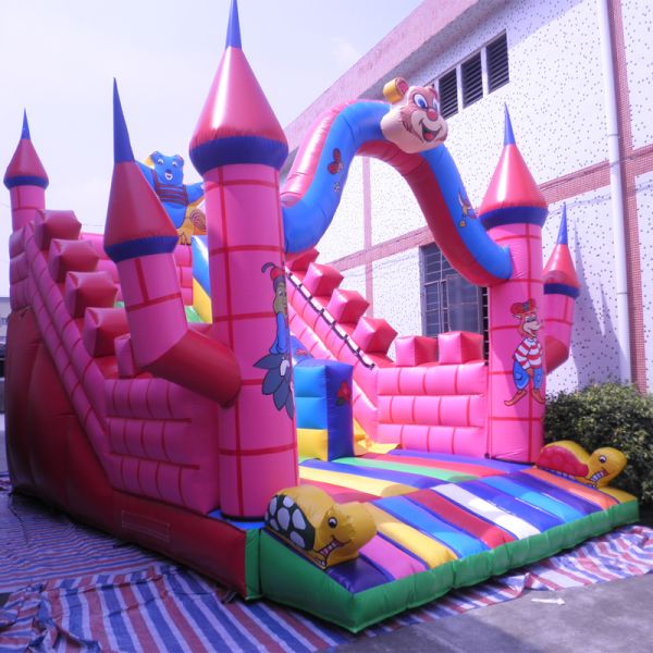 Customize Inflatable Jumping Castle With Slide Children Inflatable Bouncer PVC Tarpaulin