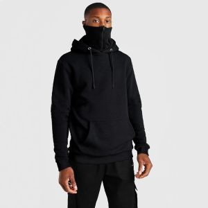 OEM 65% Cotton Streetwear Pullover Hoodies Embroidery With Facemask