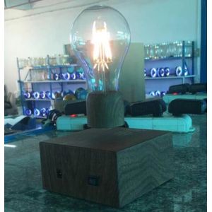 wooden base wireless recharging magnetic floating levitation lamp light bulb