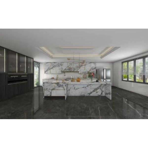 Polished Arabescato White Italian Marble Slab for Modern Wall and Round Dining Table
