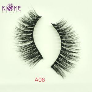 Quality BLACK NATURAL REAL MINK PRIVATE LABEL FALSE EYELASH A06 for sale