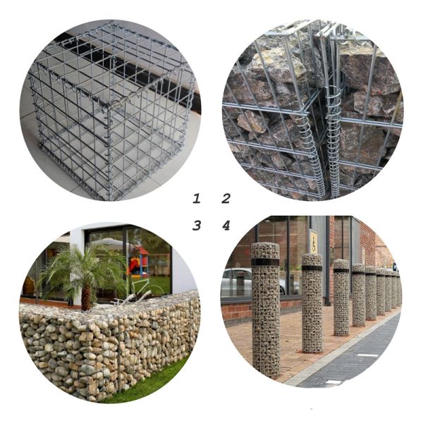 6x6cm Aperture Galvanized Gabion Box with 4.5 Daimeter Stone Basket