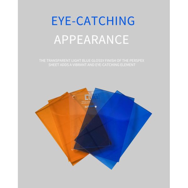 Unbreakable Translucent Light Blue Colored Cast Plexiglass Sheet