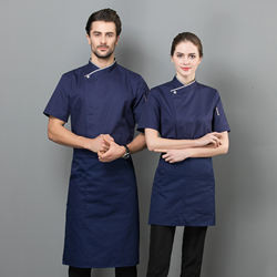 OEM Chef Work Apron Cotton Denim Material Anti Wrinkle