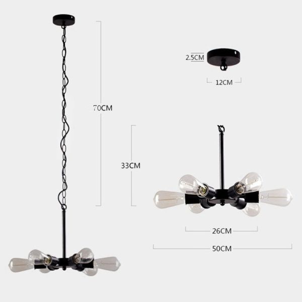 Ferris wheel chandelier Vintage Metal Edison lighting American 6 lights sputnik chandelier(WH-VP-110)