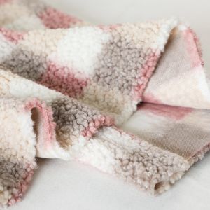 Plaid Printed Sherpa Fleece Fabric 300gsm For Upholstery Hometextile Handbag
