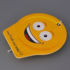 Smiley Yellow Hanging Paper Air Freshener Long Lasting Smell