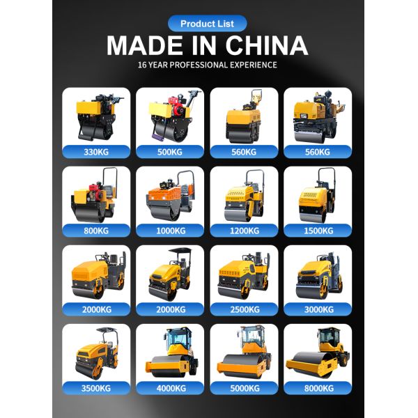 Construction Machinery Dual Drum 1 Ton 2 Ton 3 Ton Diesel Hydraulic Vibrating Road Roller Compactor