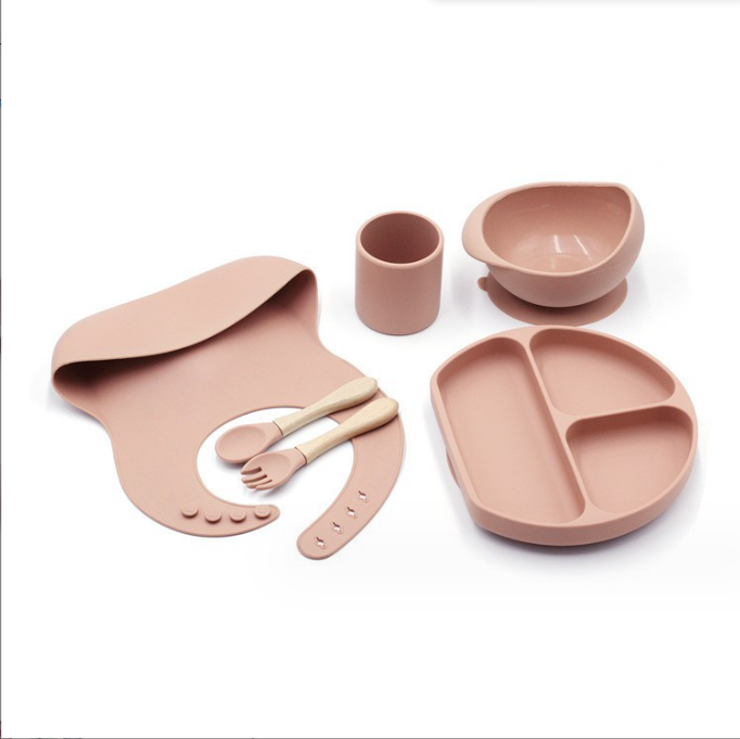 Silicone Feeding Set Top Seller Baby Supplies Baby Dish Plates Set Newborn Set Gift