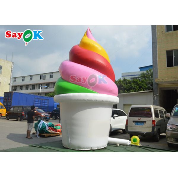 Customized 5m Inflatable Ice Cream Model For Festival Outdoor Advertising
