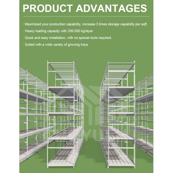 ABS Greenhouse Benches 4x8FT Rolling Benches For Growing