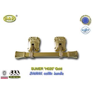 China Italy style zamak metal casket coffin swing bar H020 zamak handle size 31.5*12cm polished and plating on sale