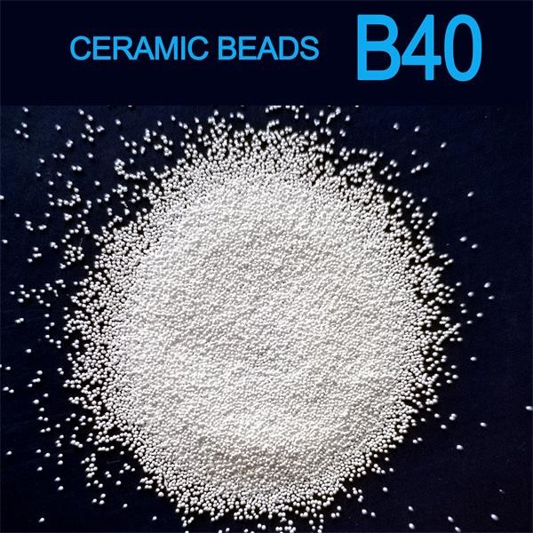 Buy B40 0.425mm Ceramic Beads Abrasive Blasting Media For Stainless Steel Plate at wholesale prices